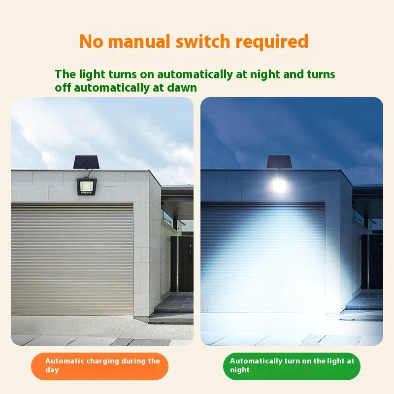 Outdoor solar-powered LED light with IP65 waterproof rating for garden and courtyard illumination