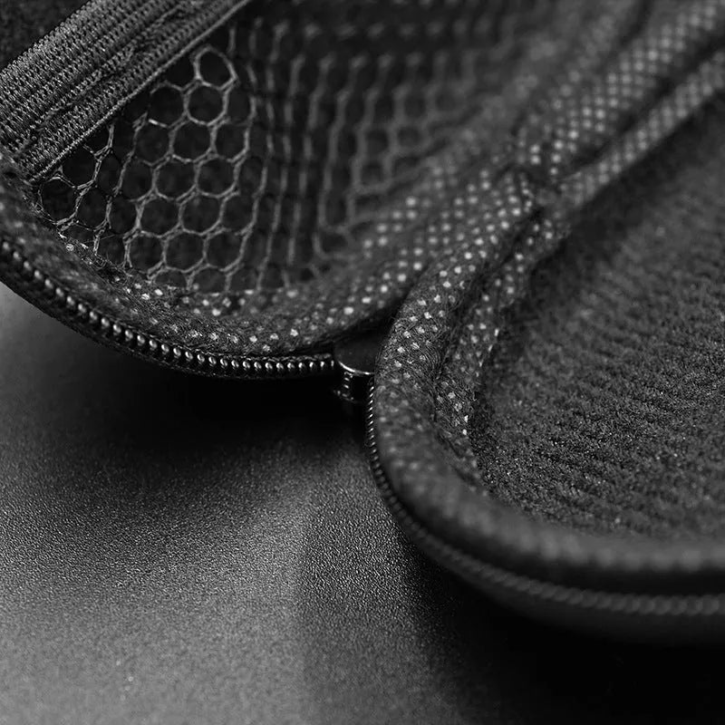 Black oval leather earphone storage bag for EDX PRO and compatible models.