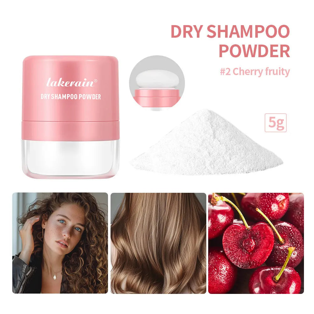 Disposable 5g dry hair powder kit with sponge and mirror for no-rinse hair refresh