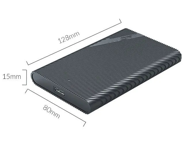 2521U3 black ABS plastic 2.5-inch USB 3.0 external hard drive enclosure with data cable
