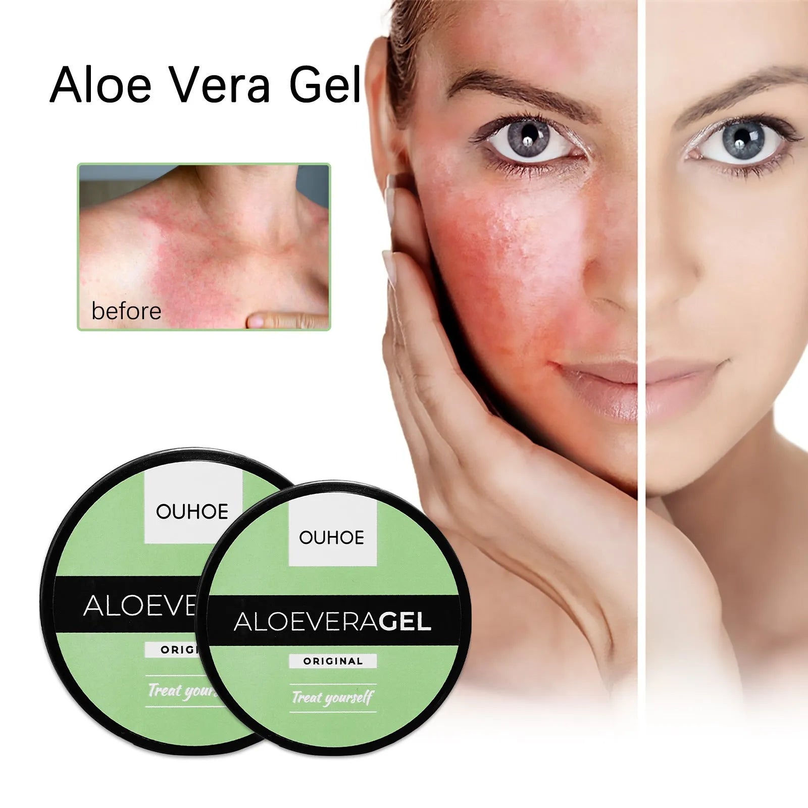 Tanning Cream and Aloe Vera Gel set in packaging for natural bronzing and after sun repair.