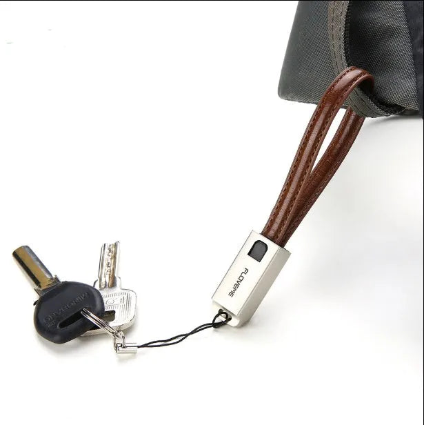 Leather braided iPhone charging cable with zinc alloy connectors in black, brown, or red colour options