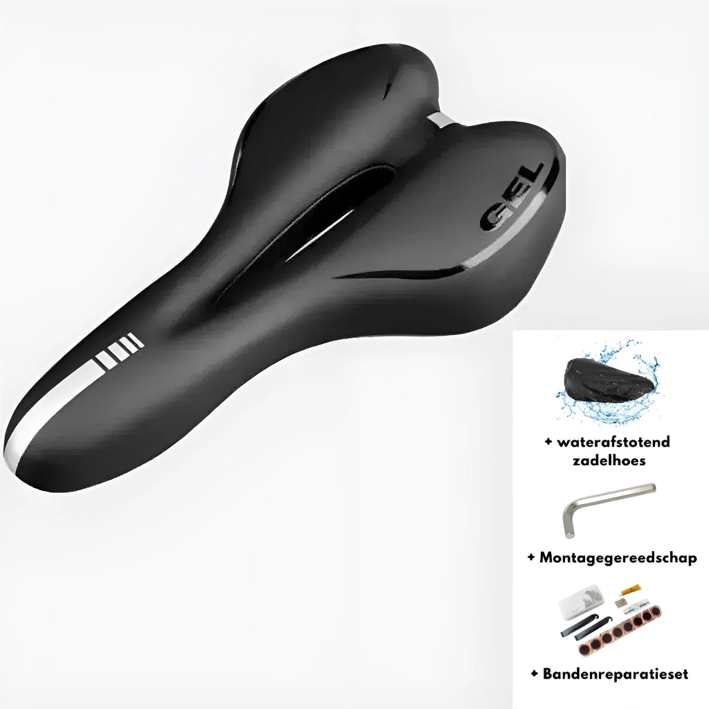 Bicycle cushion with waterproof cover and repair tools including wrench and tire patches