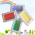 48 plastic microscope slides with colour-coded edges showing plant and animal specimens for children's science education