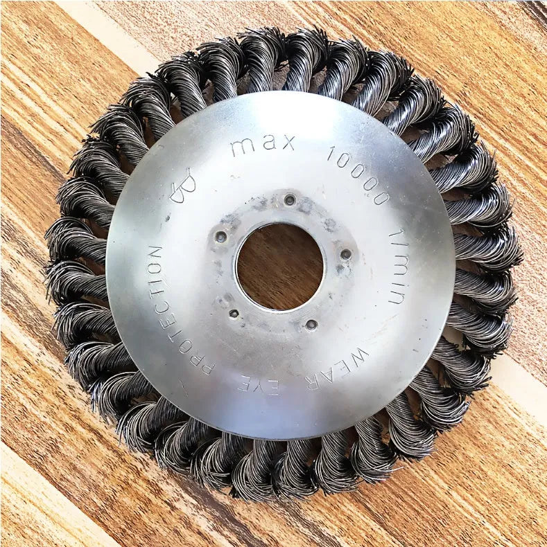 Steel wire lawn mower head twist wire bowl for weed and moss removal, 6 inch and 8 inch sizes