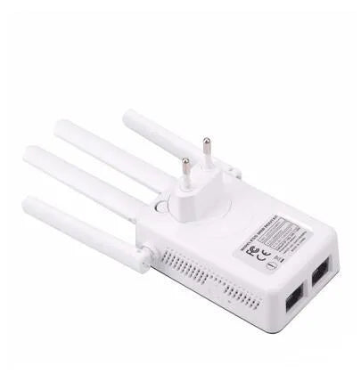 White 300Mbps dual network port WIFI repeater amplifier wireless signal relay device