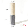 Brown sisal scratching post for cats measuring 30cm tall on wooden floor