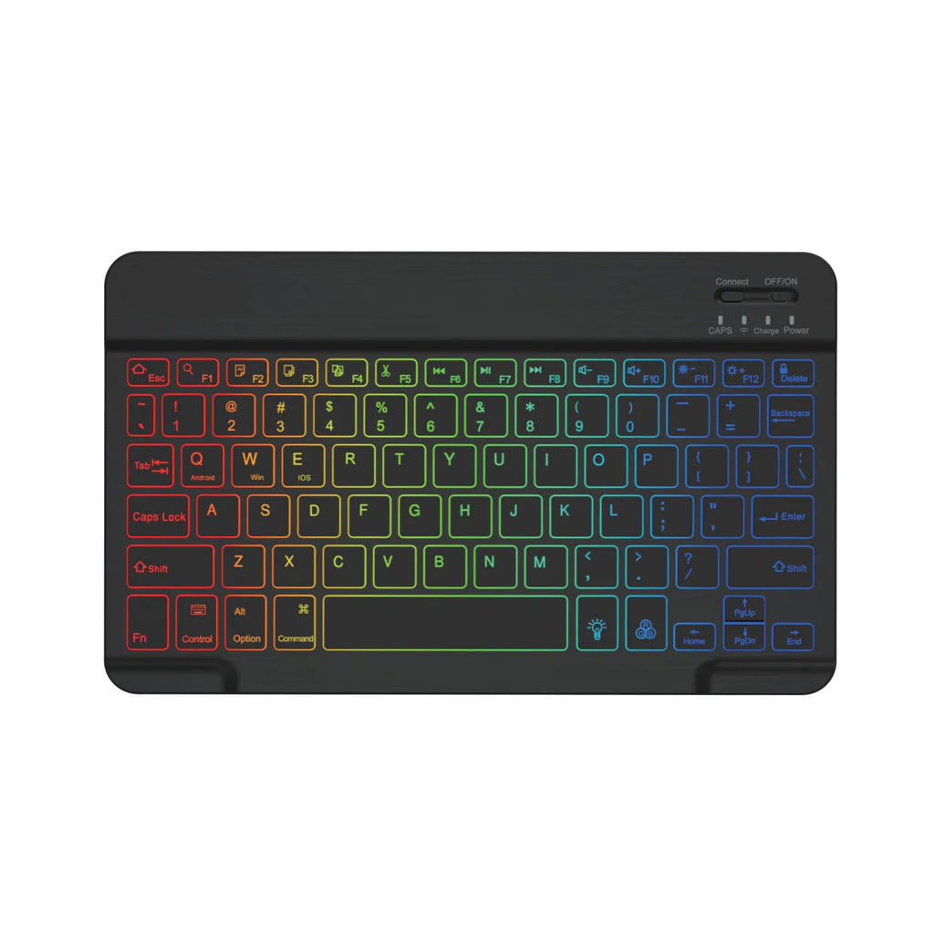 10-inch Bluetooth backlit keyboard with colourful light options for tablets