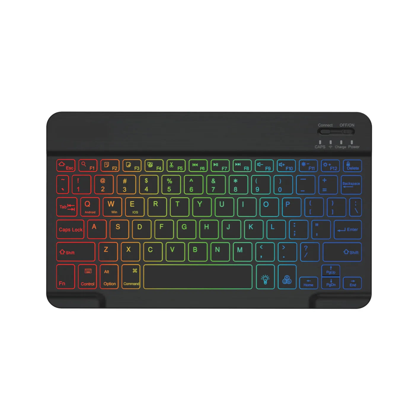 10-inch Bluetooth backlit keyboard with colourful light options for tablets