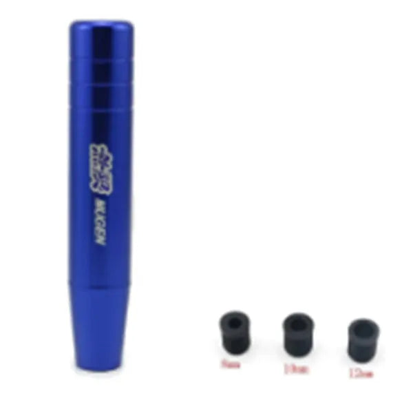 Blue aluminium alloy universal gear head, 18cm full length, for compatible manual and automatic car gear levers