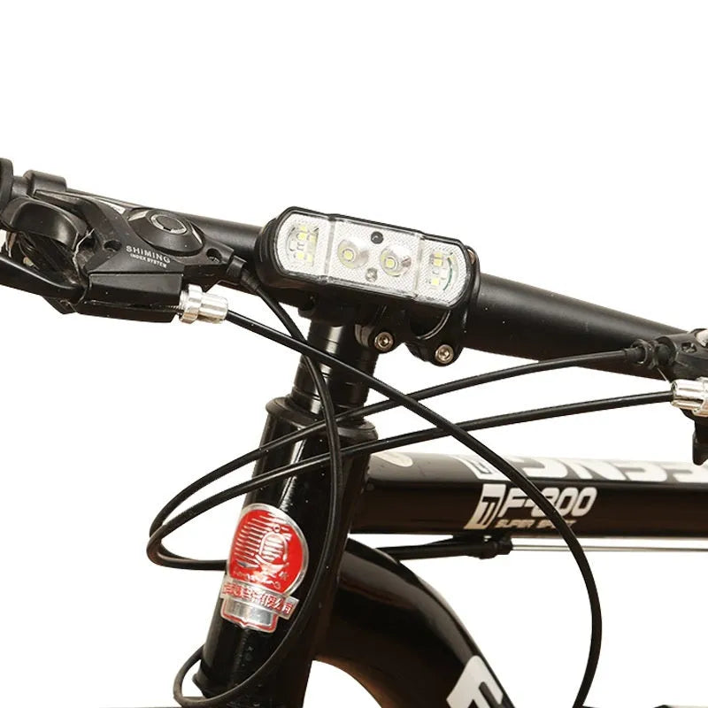 Black bicycle headlight with XPG-LED lamp beads, rechargeable battery, and wave induction functionality