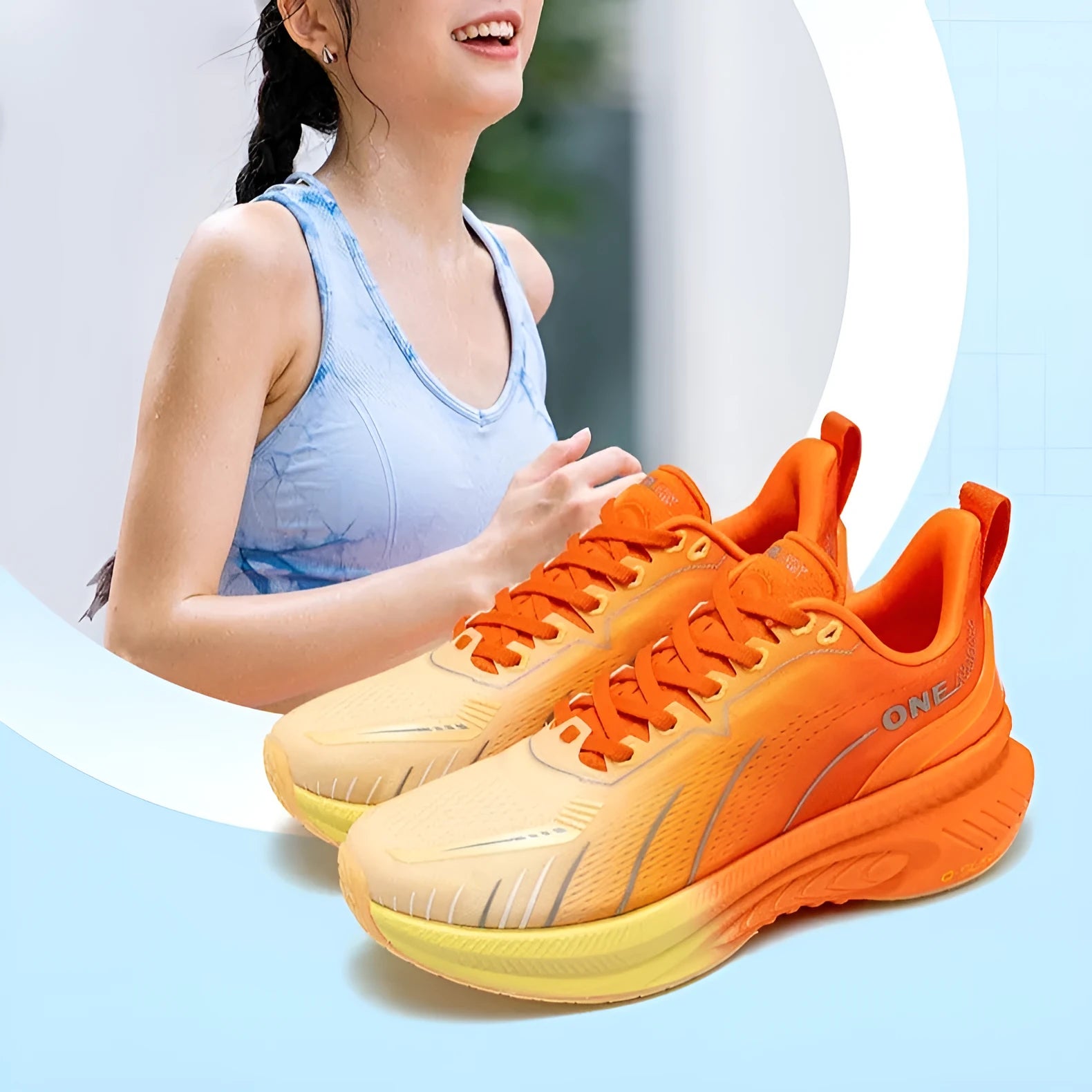 Low-top running sneakers with striped design, available in colours like red, black, and blue, showing rubber sole and mesh upper.