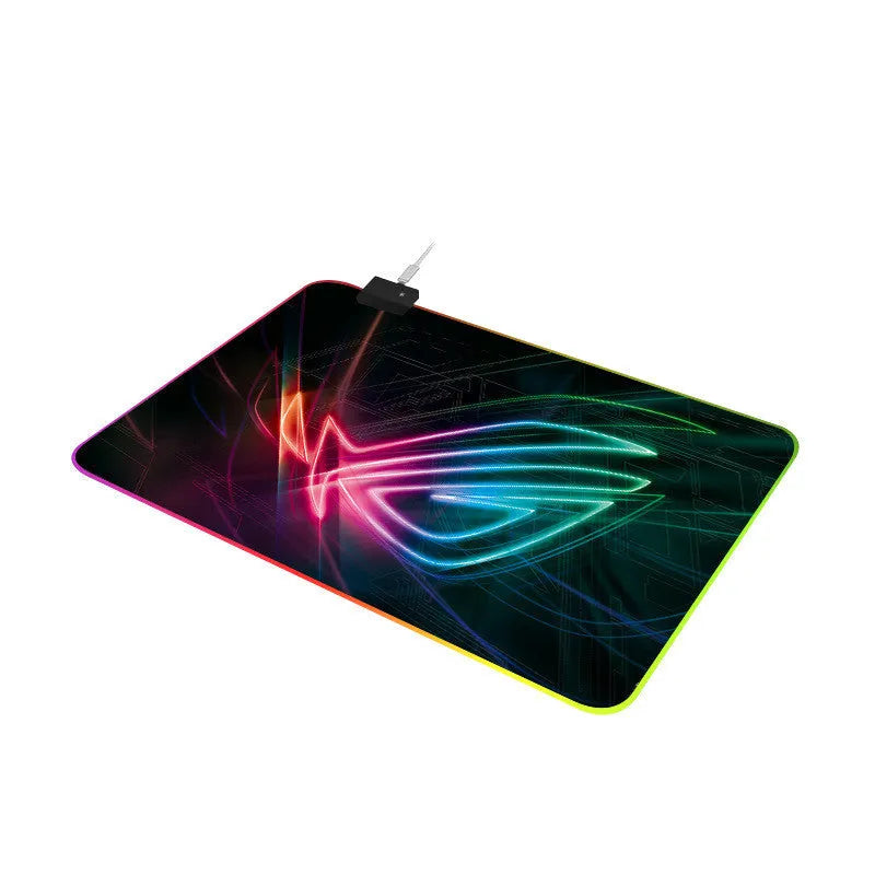 Prodigal Eye luminous gaming mouse pad with rubber base and cloth surface, available in multiple sizes