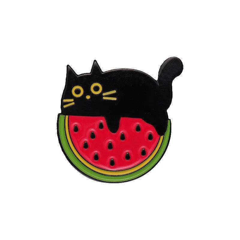 Colourful cartoon fruit metal brooch with European American style decorative design