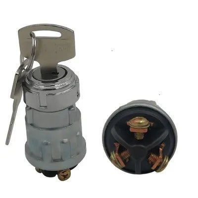 Copper vehicle ignition lock with key for JK423 model trucks and forklifts.