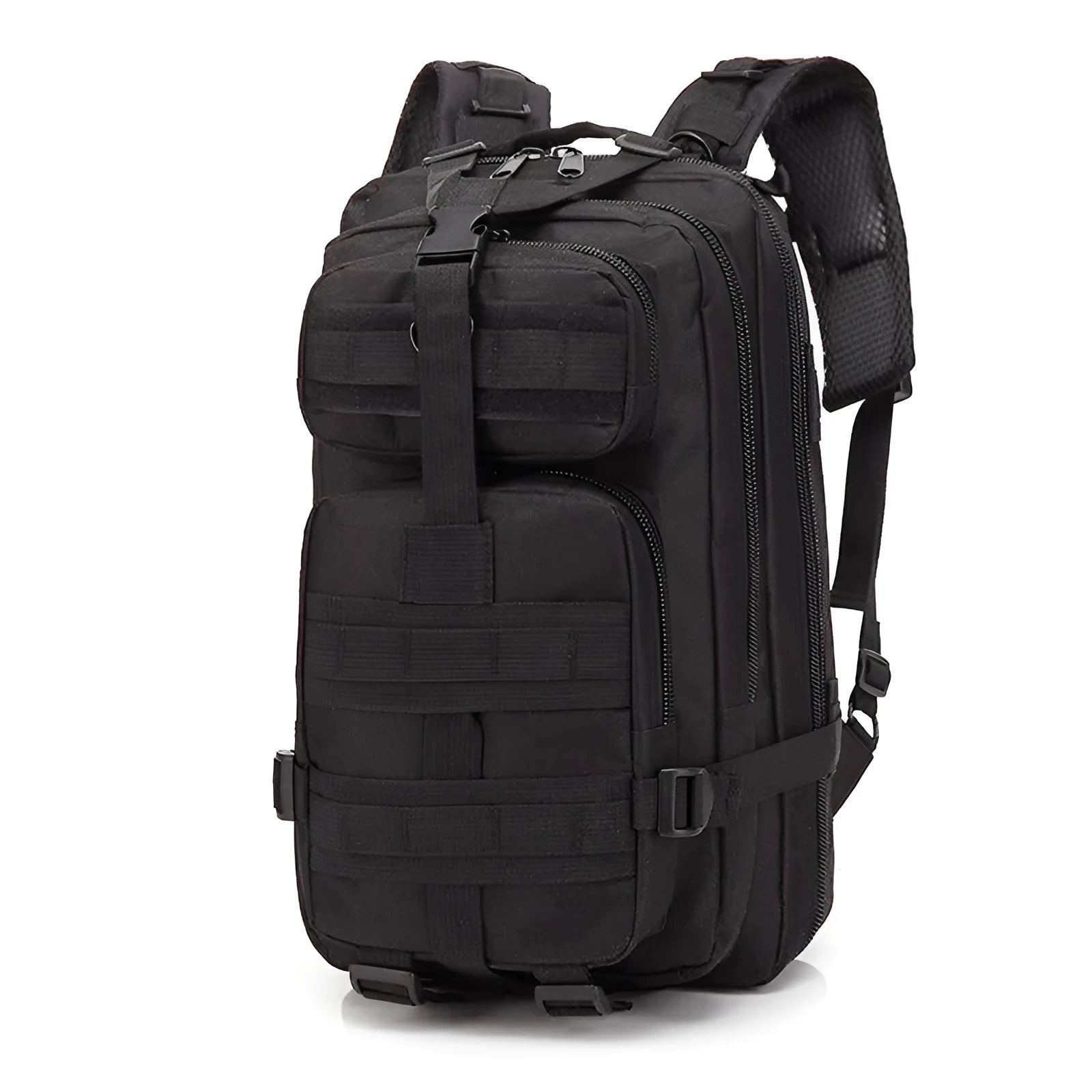 Large capacity men's hiking backpack in tactical colours with air cushion belt system
