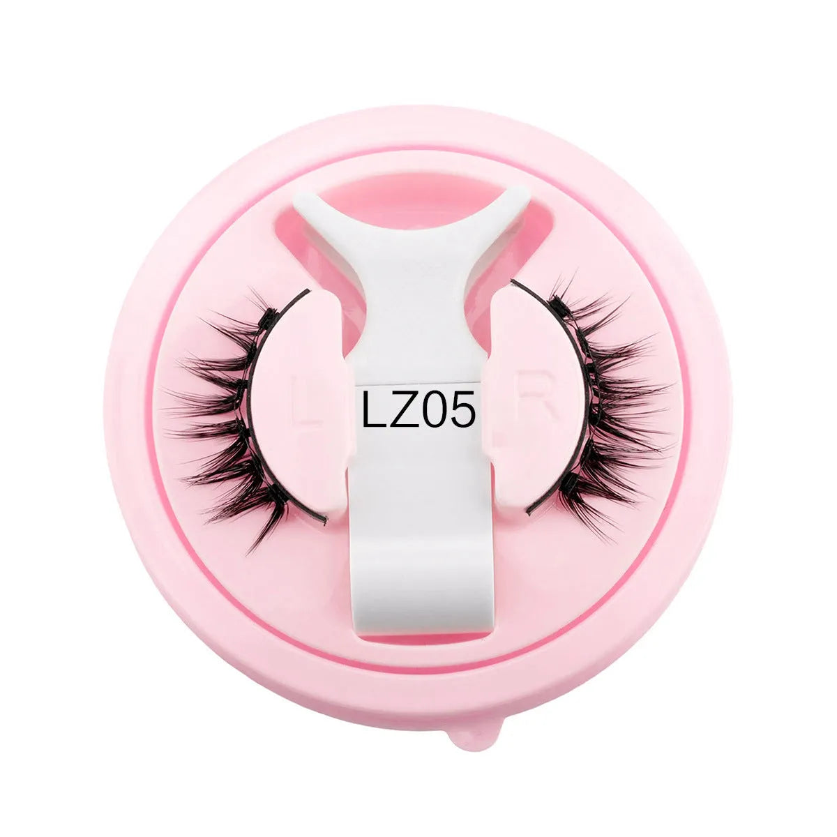 Glue-free reusable waterproof false eyelashes in thick artificial fibre, showing multiple style options.