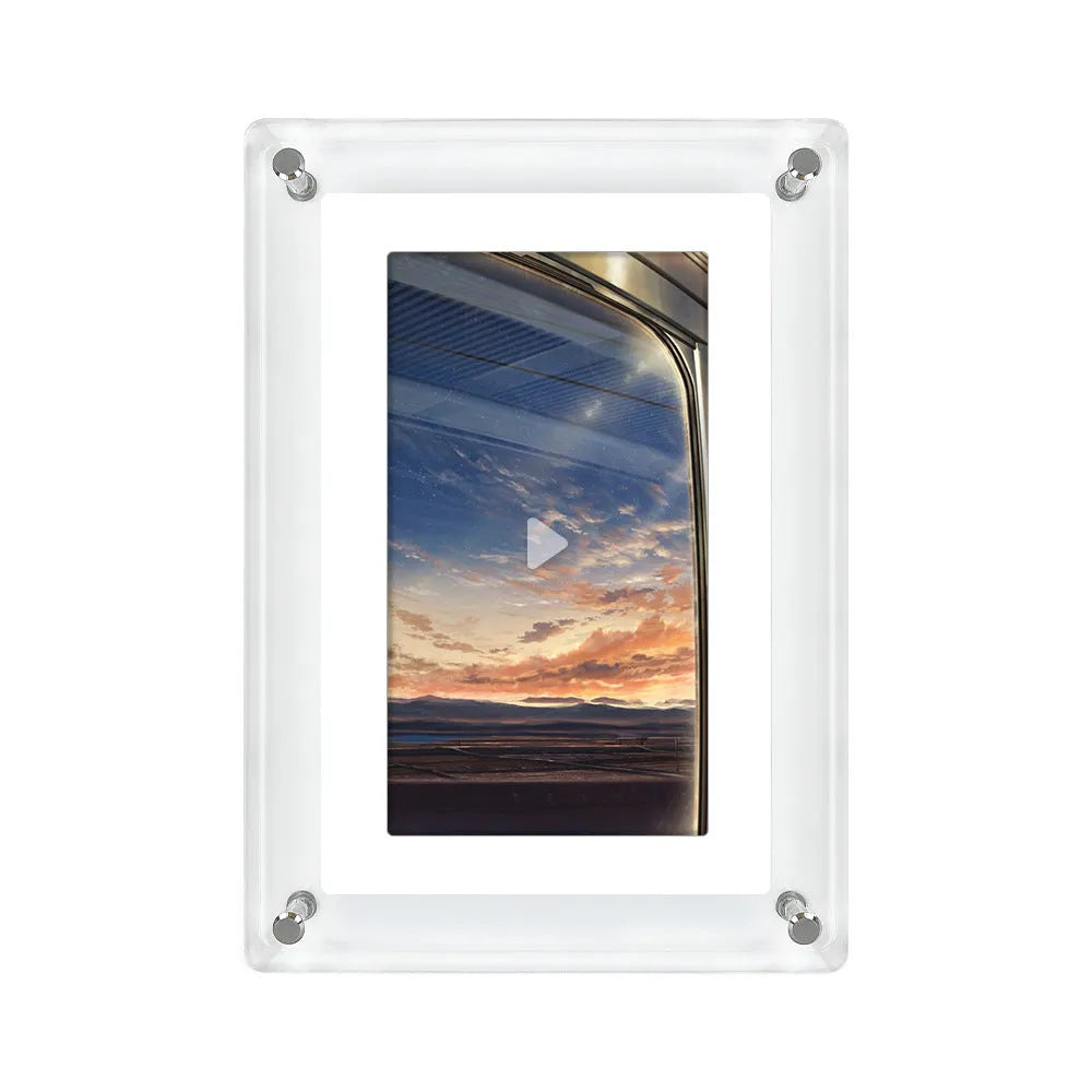 5-inch transparent acrylic digital photo frame with IPS screen and anti-dumping rear bracket