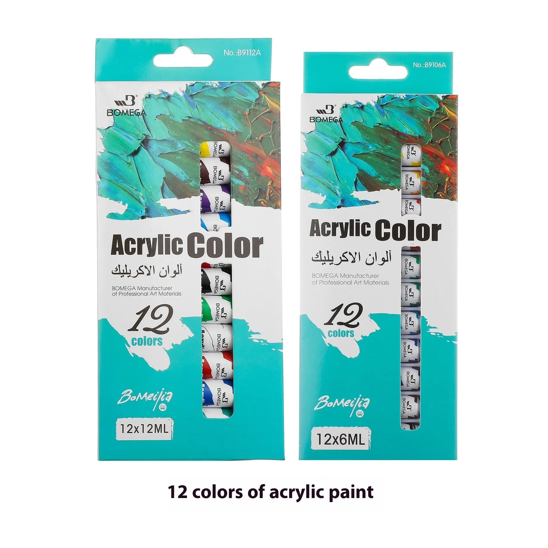 Multi-medium artist pigment paint set with tubes for six painting techniques including acrylic, gouache and watercolour
