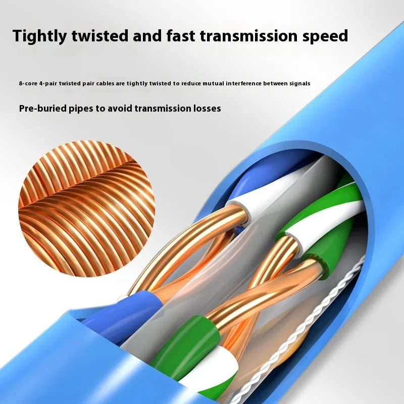 305-metre reel of blue Cat6 oxygen-free copper network cable with gigabit and 10-gigabit ethernet support