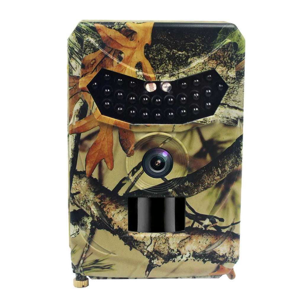 Yellow brown 16MP hunting game camera with infrared night vision for wildlife monitoring