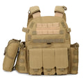 Tactical Molle plate carrier vest in Oxford with 3 detachable accessory bags, size 40cm x 25cm x 44cm