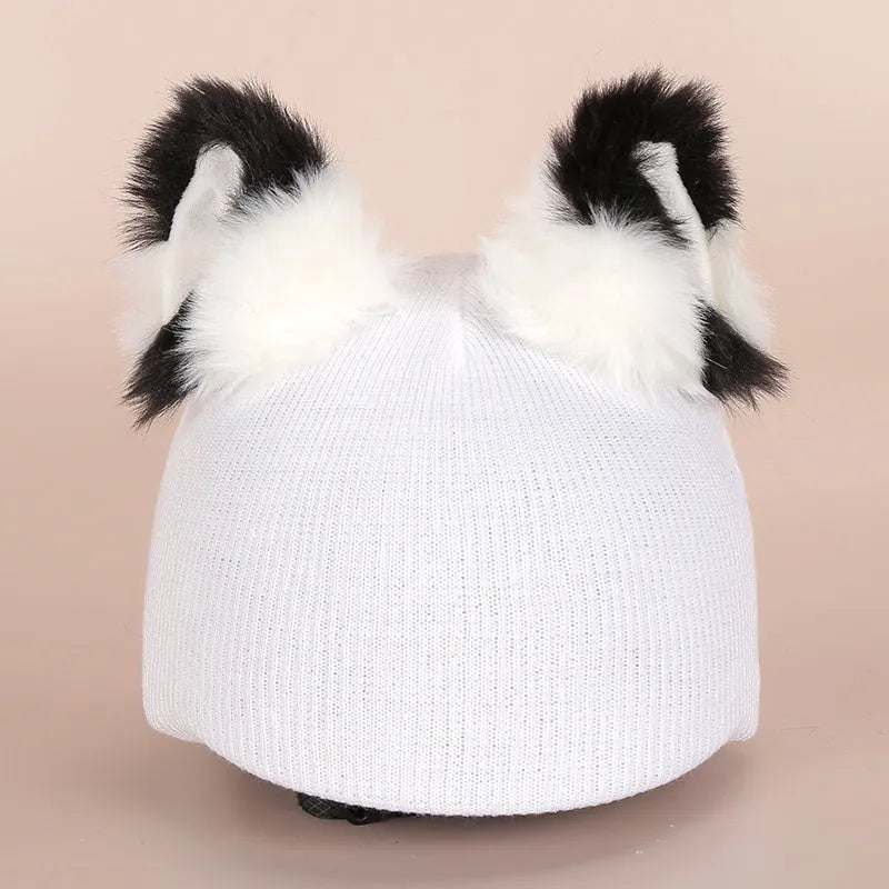 Plush cartoon character ski helmet decoration with elastic headband in assorted designs