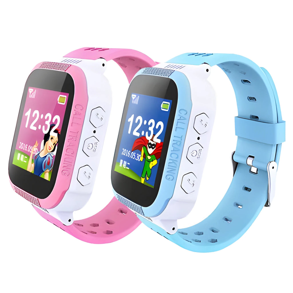 Children's phone watch with 1.44-inch IPS screen in blue or pink colour options