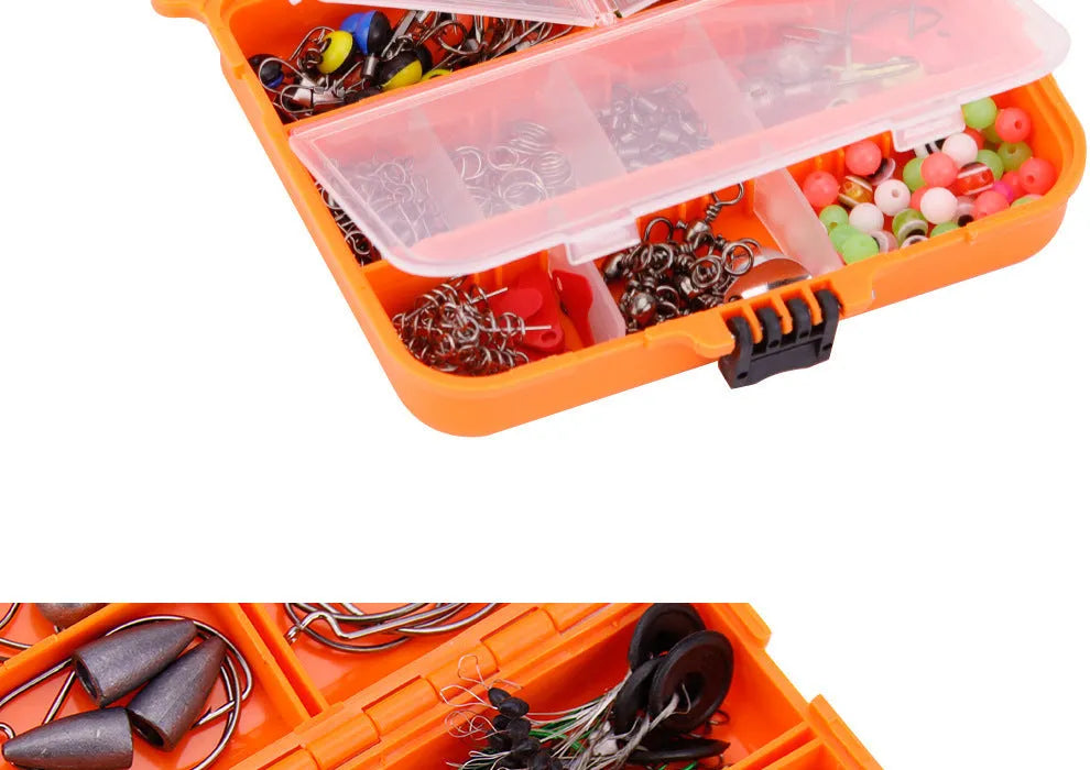Weihe 257-piece fishing lure accessory kit in ABS storage box for Texas and sea fishing