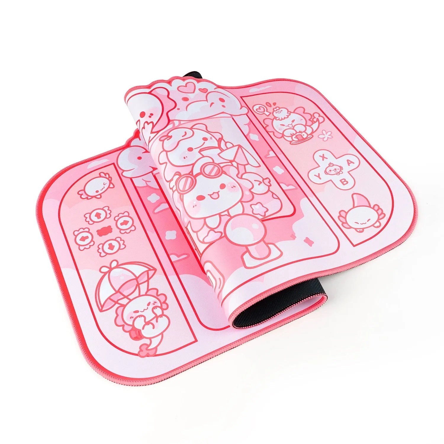 Hexagonal dragon crane machine large cloth mouse pad measuring 75x40cm with cartoon anime design