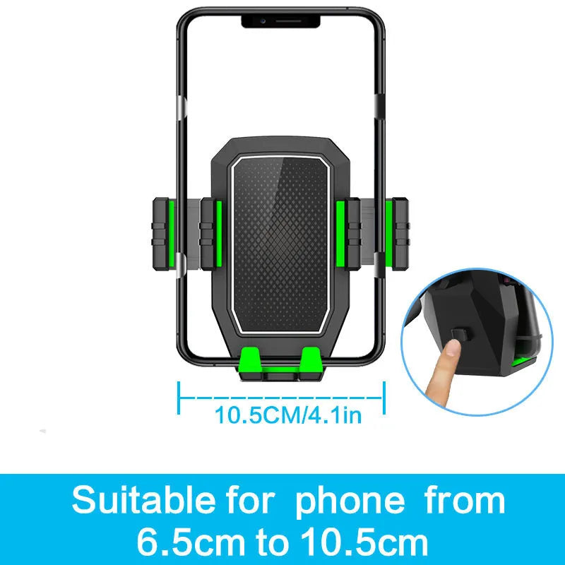 Green car drink rack and mobile phone holder with ABS/PC construction supporting 3.0kg loads