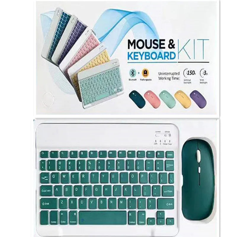 10-inch Bluetooth keyboard and wireless mouse set in multiple colour options with USB linker