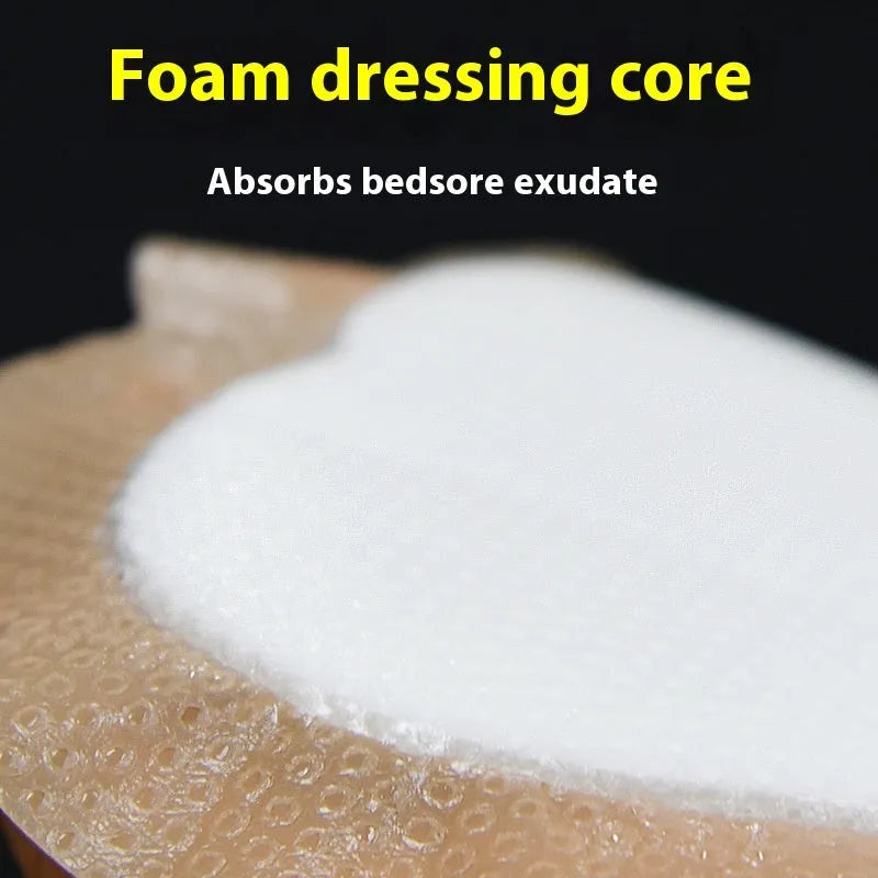 A large skin-coloured silicone gel foam sticker for bedsore prevention on a white background.