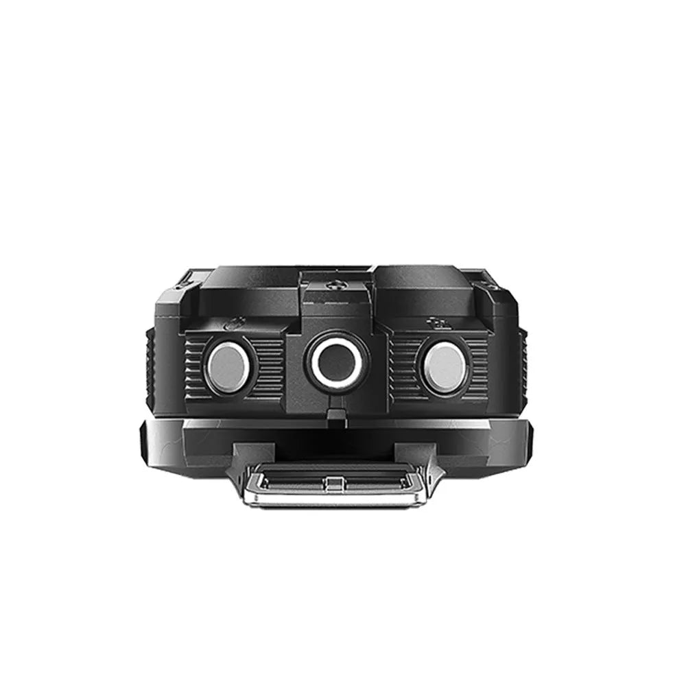Black waterproof sports digital camera with compact design shown with dimensions 290mm by 25.5mm