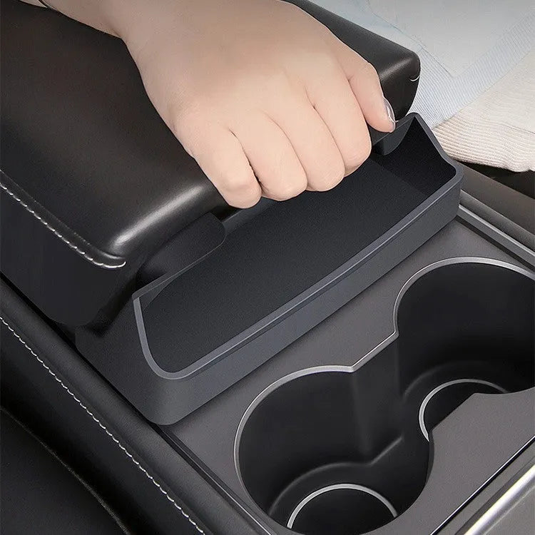 Black silicone glasses storage case for Tesla Model 3 and Model Y central armrest