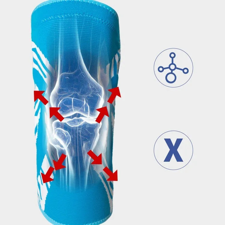 Men's black nylon compression basketball knee pad showing kneecap coverage.
