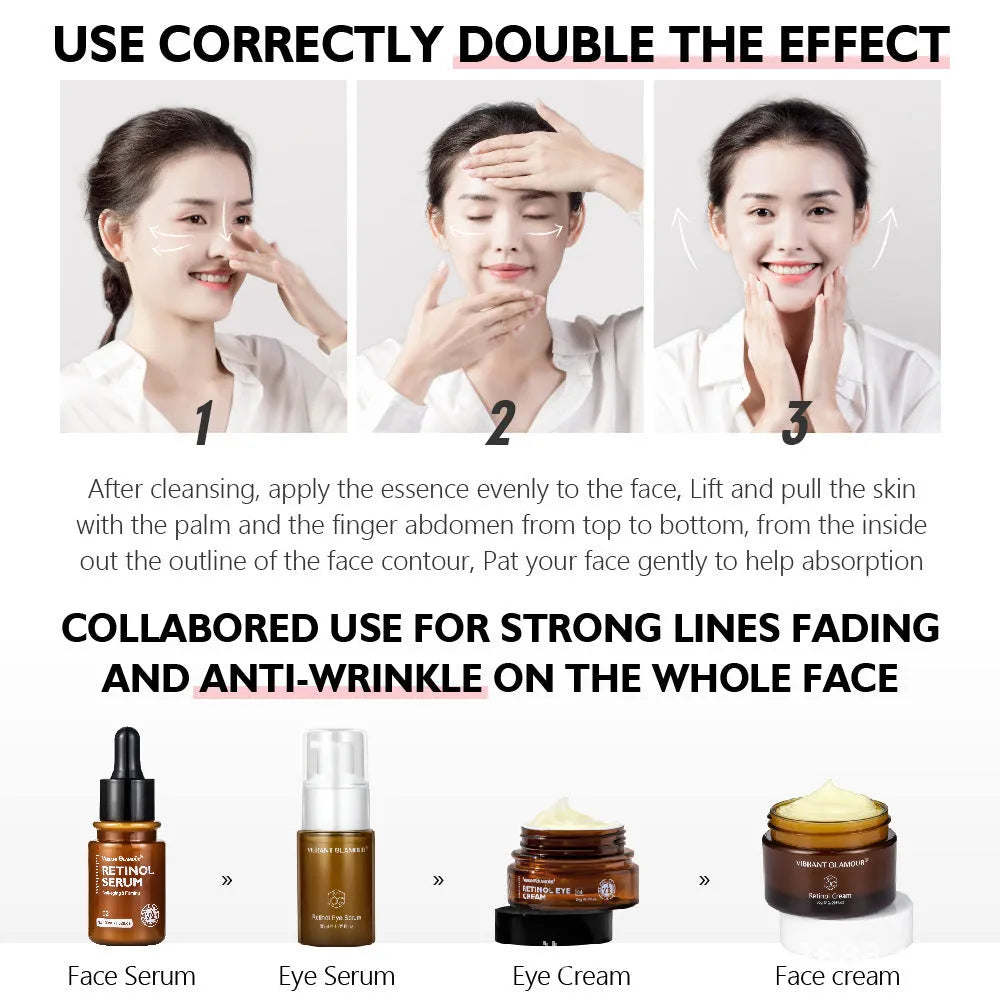 30ml facial serum bottle with Retinol for reducing dry lines and fine lines