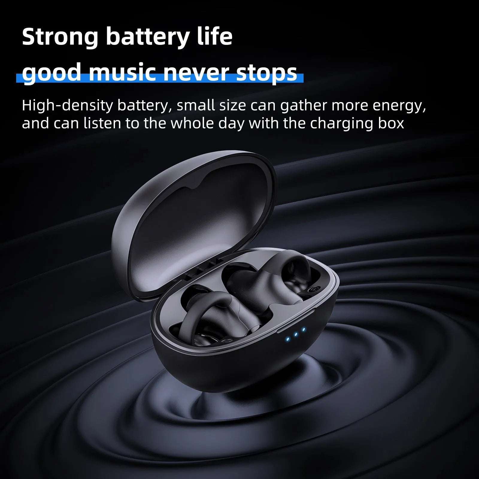 Black and white wireless Bluetooth sports headset with ear hook design for gaming and fitness.