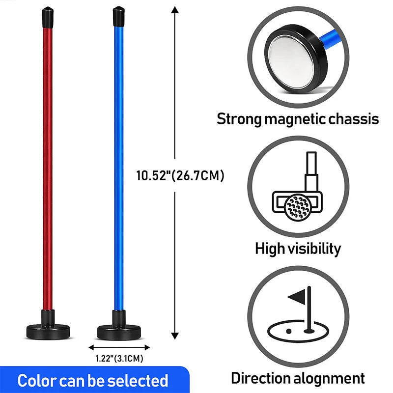 Blue aluminium alloy golf swing trainer with magnetic directional alignment bar