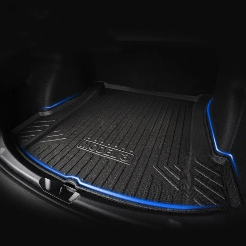 Rubber floor mats for Tesla cars with integrated TPE footrest
