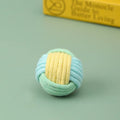 Handmade cat hair ball plush toy with cotton ball texture in blue powder, green blue, and pink green colour options