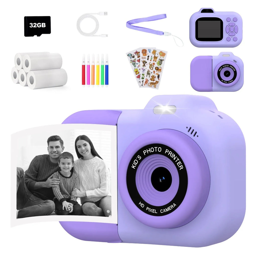Children's plastic camera in blue colour with video recording and game functions