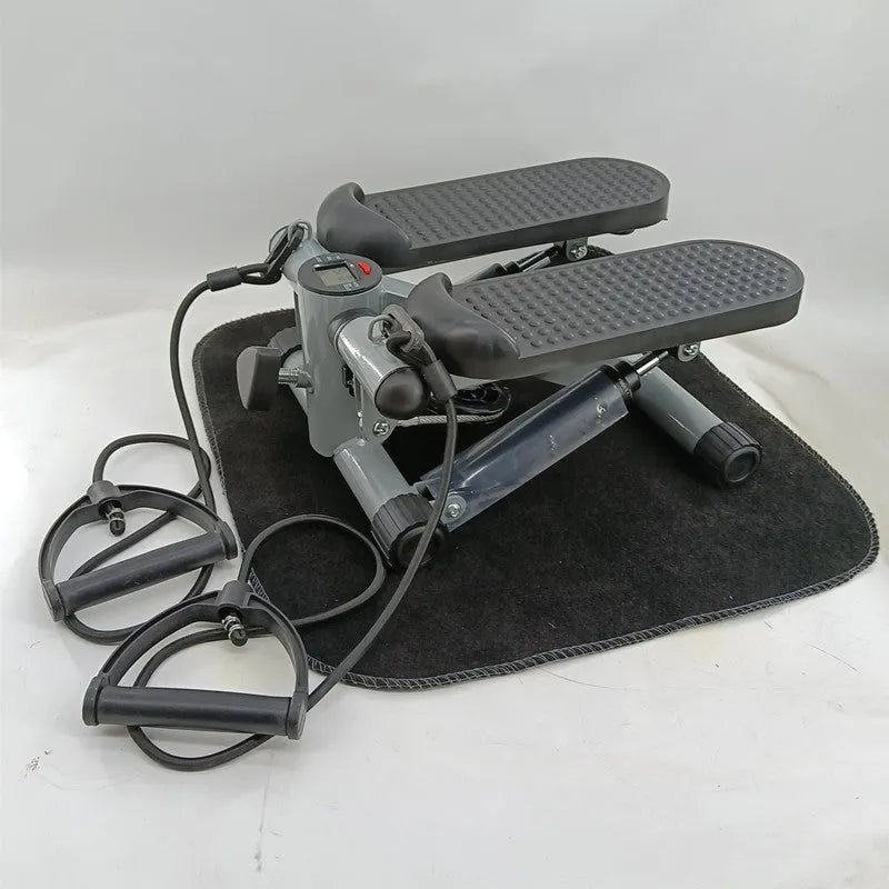Silver grey hydraulic mini treadmill waist slimming exercise machine for home fitness