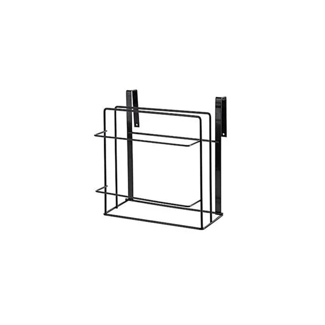 Kitchen double layer iron towel rack hanging holder with chopping board storage in white colour wall mounted