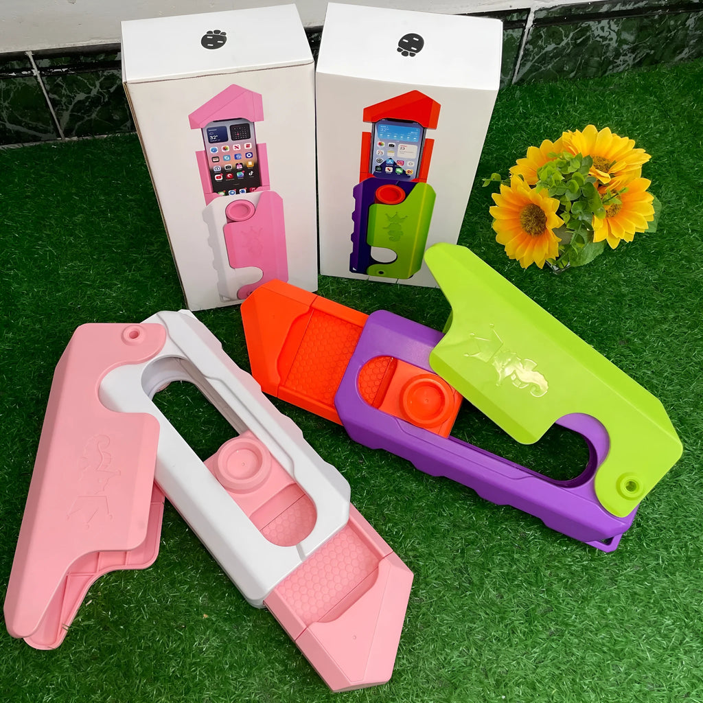 Pink white plastic phone case with vegetable knife toy design for universal mobile phones