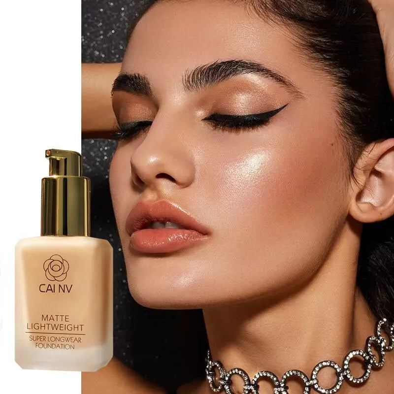 Liquid foundation wheat black leather white blend agent in natural colour for mixed skin