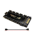 AURA RGB One Point Ten 5V SATA Power Supply Hub, black, with up to 10 ports for PC RGB lighting