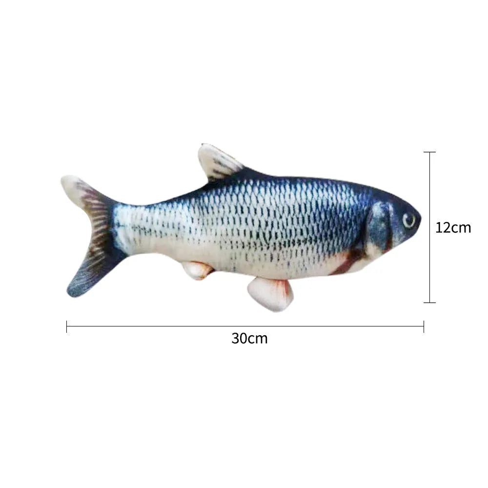 Electronic jumping fish cat toy with USB cable, multicolor 30cm PP fish simulation