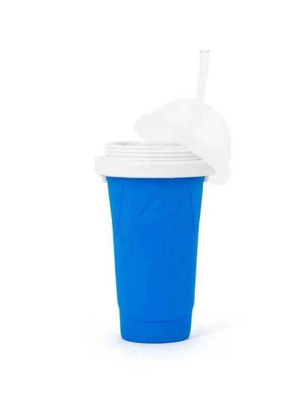 Blue quick refrigeration pinch cup for smoothies with double-layer construction and 300ml capacity