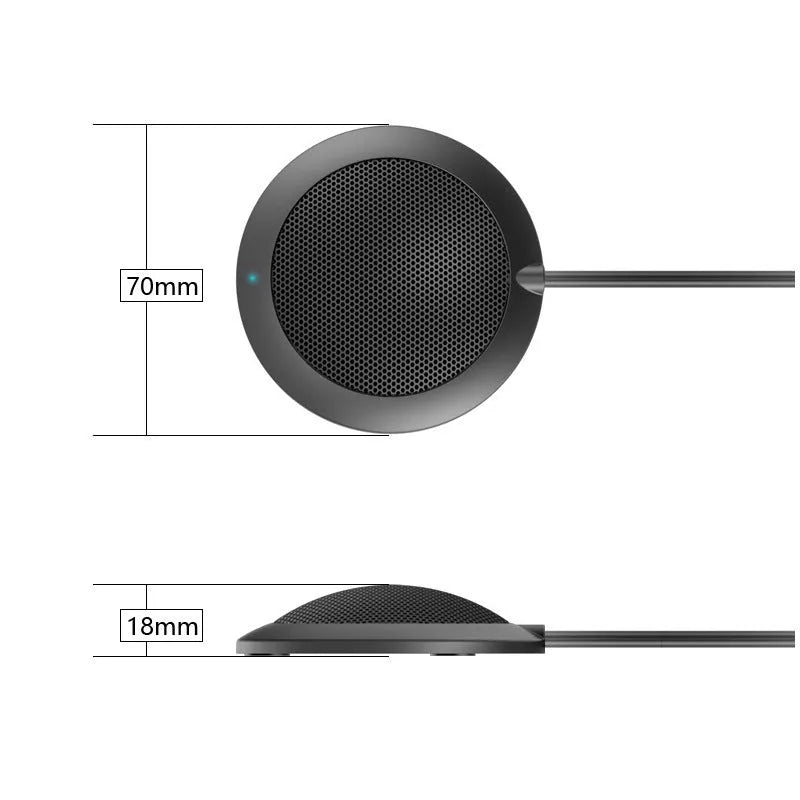 Black USB omnidirectional microphone with metal mesh cover and zinc alloy shell for desktop computers